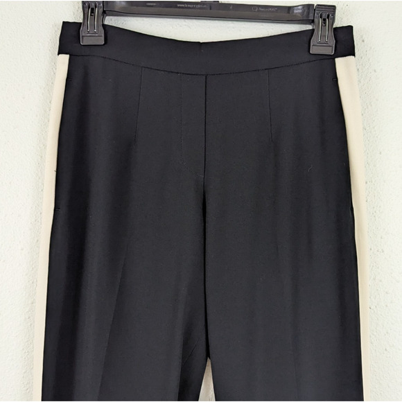Aritzia Babaton sz 4 Conan Pants black cream stripe on sides ankle crop 0489 - Picture 3 of 9